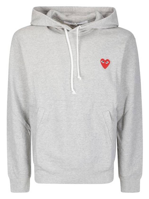 Heart Patch Logo Hoodie Grey - COMME DES GARCONS - BALAAN 1