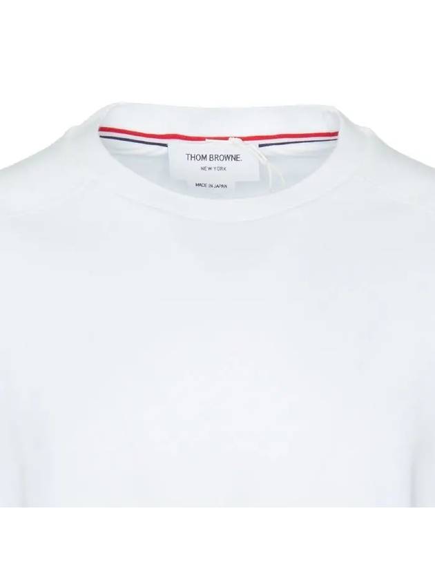 4-Bar Striped Cotton Short Sleeve T-Shirt White - THOM BROWNE - BALAAN 9