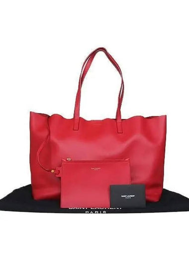 394195 Red color CALF shopper shoulder bag auxiliary pouch - SAINT LAURENT - BALAAN 1