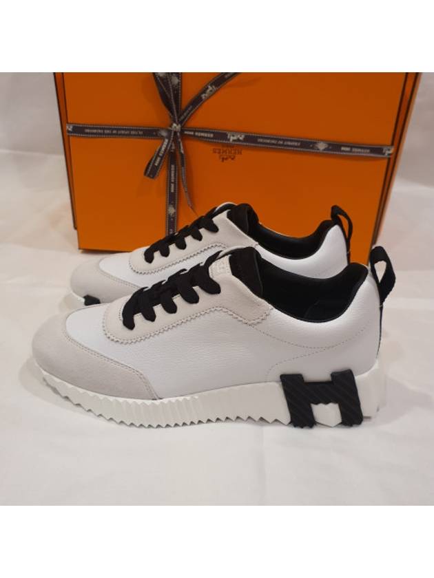 Bouncing Low Top Sneakers Blanc Noir - HERMES - BALAAN 4