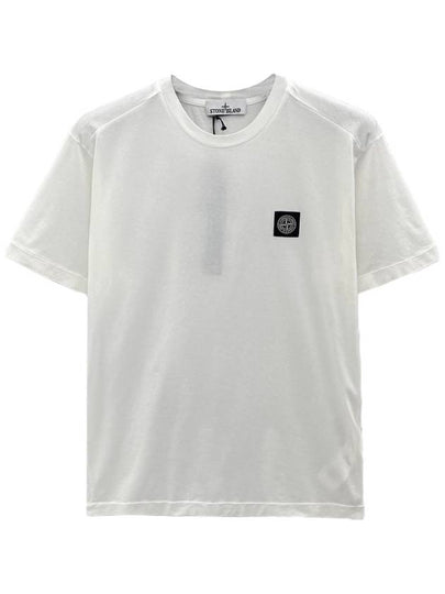 Logo Patch Short Sleeves T-Shirt White - STONE ISLAND - BALAAN 2