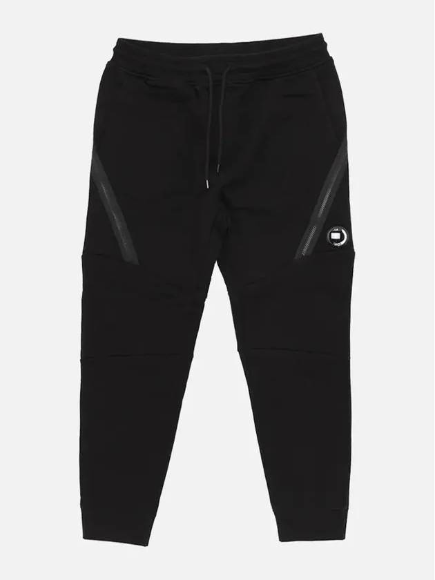 Diagonal Raised Fleece Track Pants Black - CP COMPANY - BALAAN 4