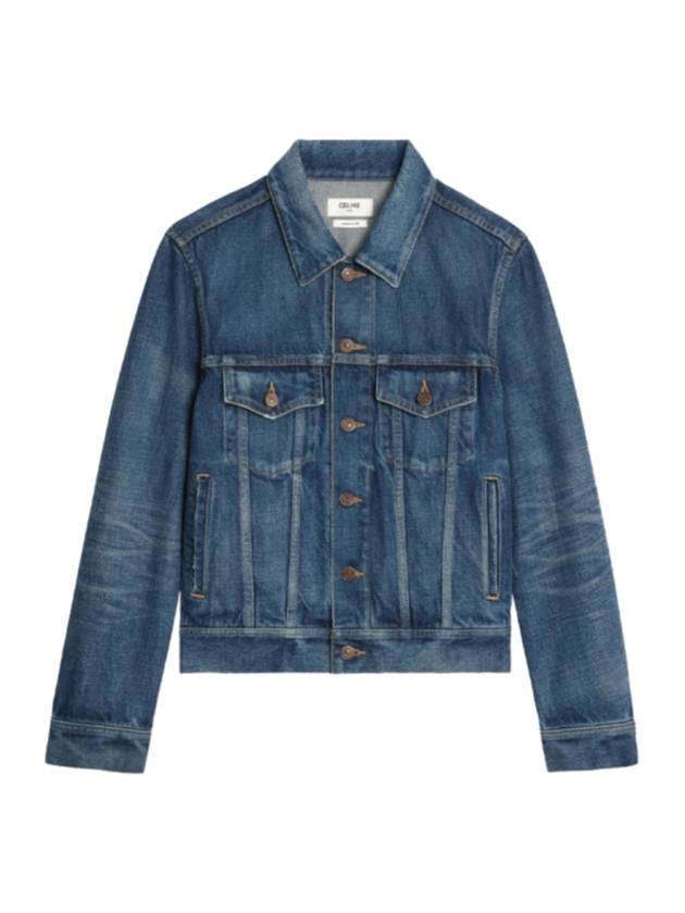 M Celine Women s Dark Union Wash Denim Trucker Jacket - CELINE - BALAAN 1