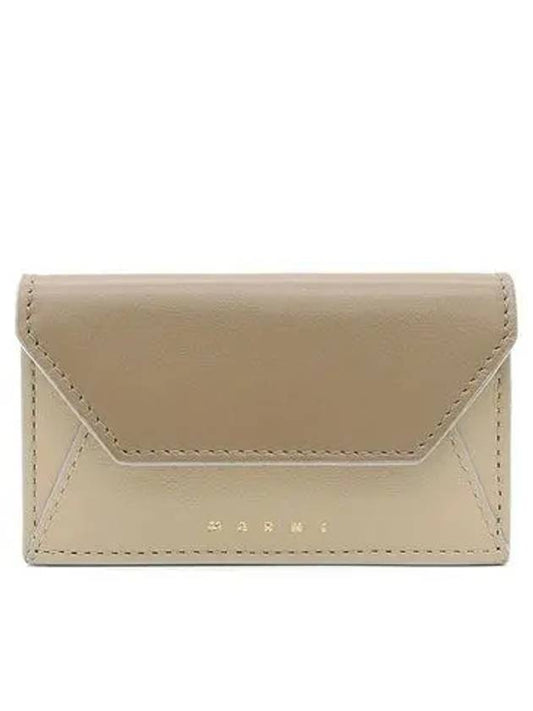 Logo Saffiano Card Wallet Grey Green - MARNI - BALAAN 2