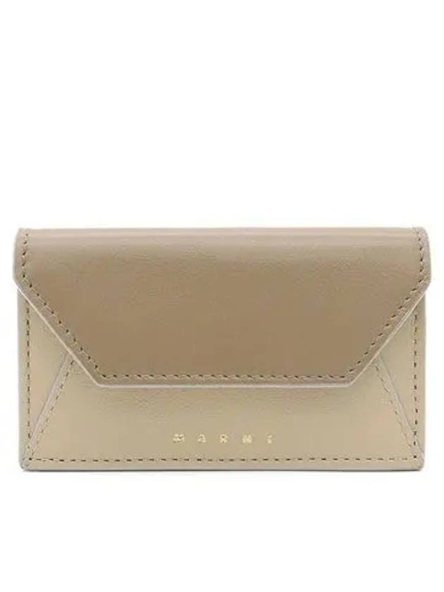 Logo Saffiano Card Wallet Grey Green - MARNI - BALAAN 3