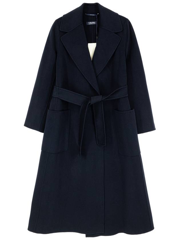 Agata Virgin Wool Single Coat Navy - MAX MARA - BALAAN 2