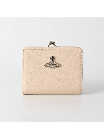 Saffiano Coin Pocket Half Wallet Ivory - VIVIENNE WESTWOOD - BALAAN 1