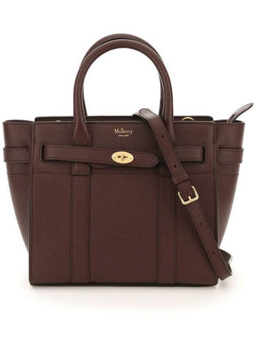 Bayswater Zipped Mini Classic Grain Tote Bag Oxblood - MULBERRY - BALAAN 1