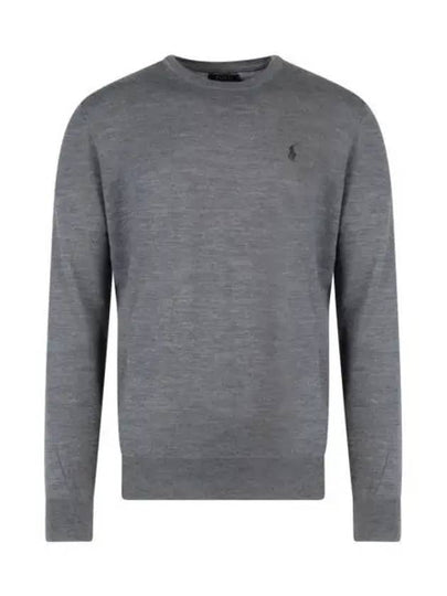 Logo Crew Neck Wool Knit Top Grey - POLO RALPH LAUREN - BALAAN 2