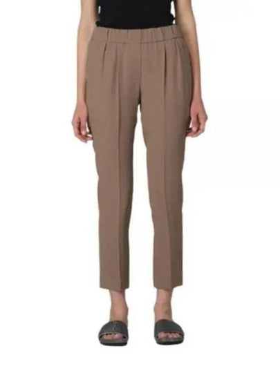 Cropped-Hose Mit Elastischem Bund Pants Brown - BRUNELLO CUCINELLI - BALAAN 2