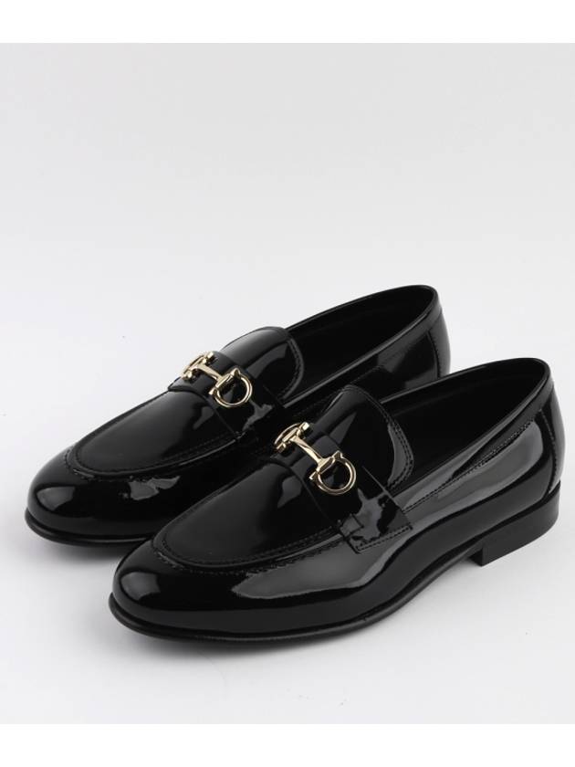 Gancini Ornament Calfskin Loafers Black - SALVATORE FERRAGAMO - BALAAN 7