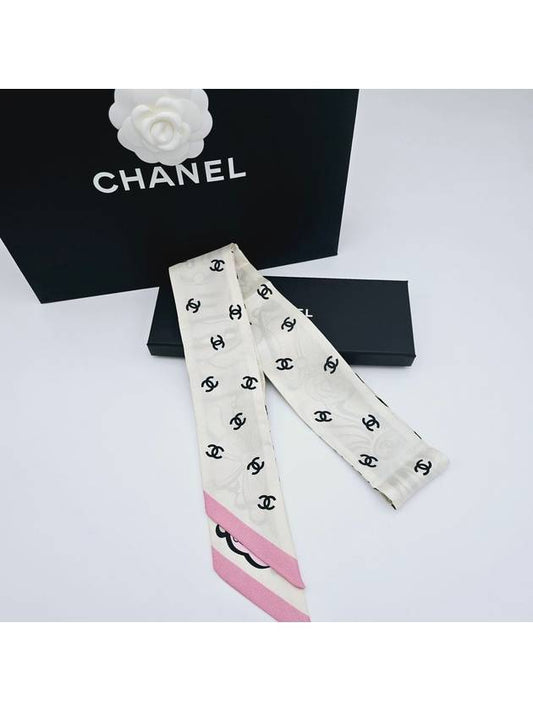 Twilly Pink White Scarf AAA190 - CHANEL - BALAAN 2