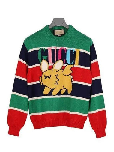 Logo Striped Cotton Wool Knit Top - GUCCI - BALAAN 1