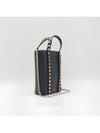 Rockstud Grained Leather Chain Tote Bag Black - VALENTINO - BALAAN 4