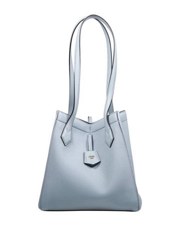 Origami Medium Leather Tote Bag Blue - FENDI - BALAAN 1