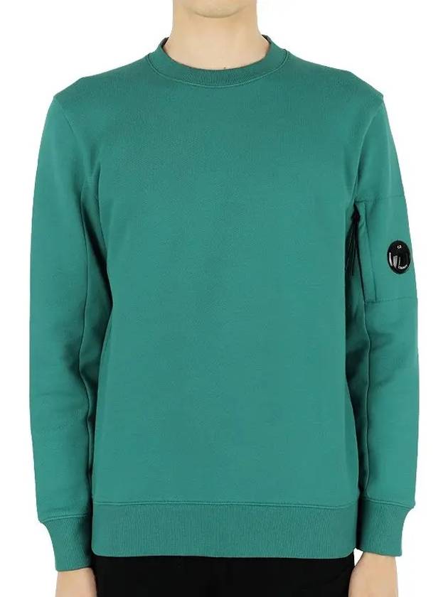 Men's Lens Waffen Diagonal Sweatshirt Green - CP COMPANY - BALAAN 3