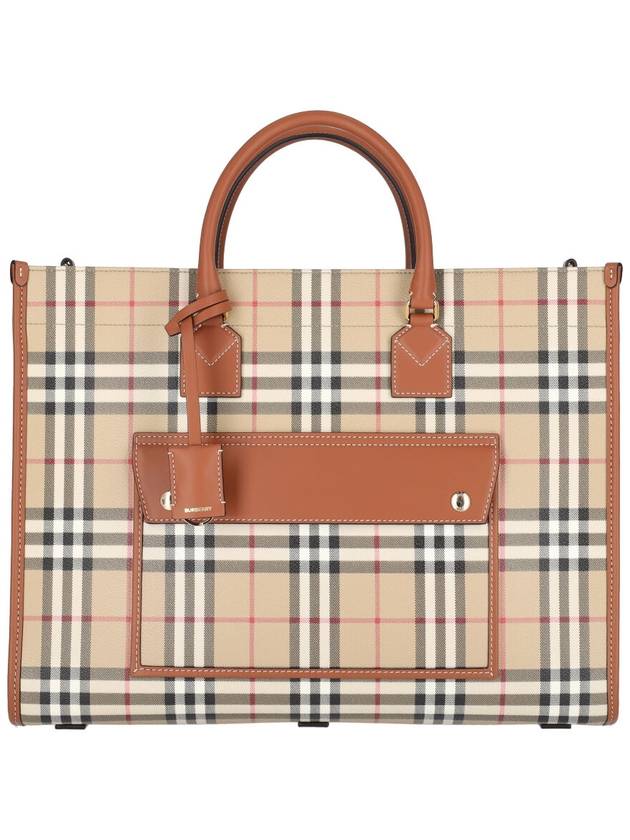 Freya Medium Tote Bag Brown Archive Beige - BURBERRY - BALAAN 2