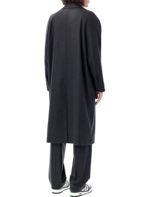 Pocket Wool Single Coat Grey - FENDI - BALAAN 3