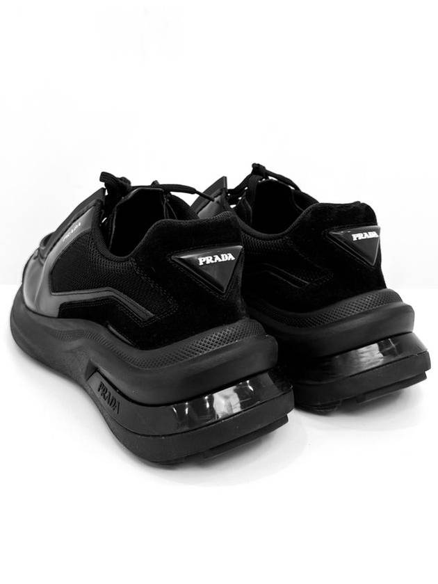 8 Brushed Leather Bike Suede Sneakers Black - PRADA - BALAAN 2