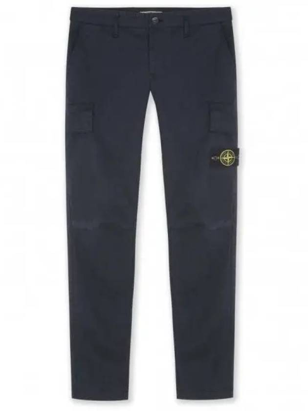 Logo Patch Cargo Straight Pants Navy - STONE ISLAND - BALAAN 2