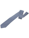 Hoopoe Print Silk Tie Blue - SALVATORE FERRAGAMO - BALAAN 4