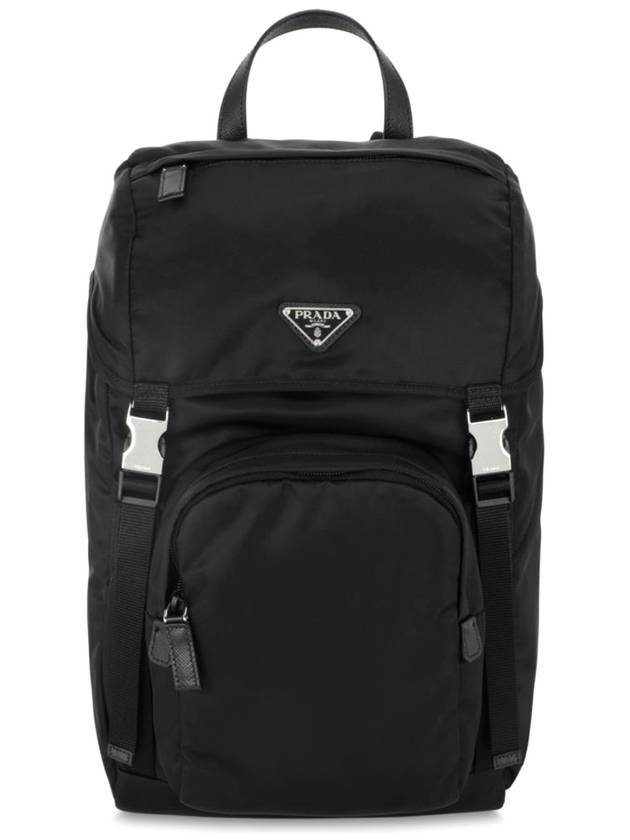 Re-Nylon Saffiano Leather Backpack Black - PRADA - BALAAN 2