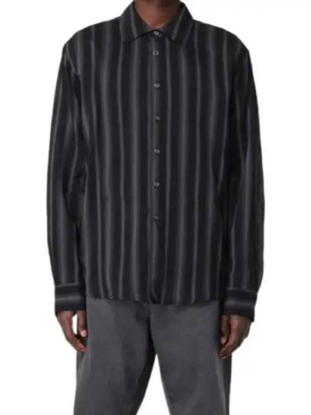 Adorn Stripe Sheer Cotton Silk Long Sleeve Shirt Black - OUR LEGACY - BALAAN 2