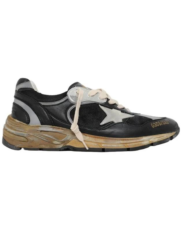 Dad-Star Mesh Nappa Leather Low Top Sneakers Black Ice Grey - GOLDEN GOOSE - BALAAN 2