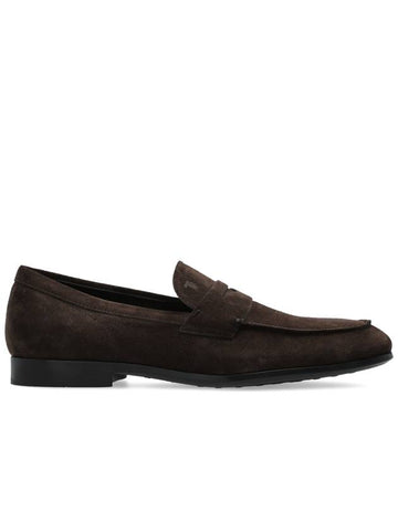 Tod’s Suede Loafers Shoes, Men's, Brown - TOD'S - BALAAN 1