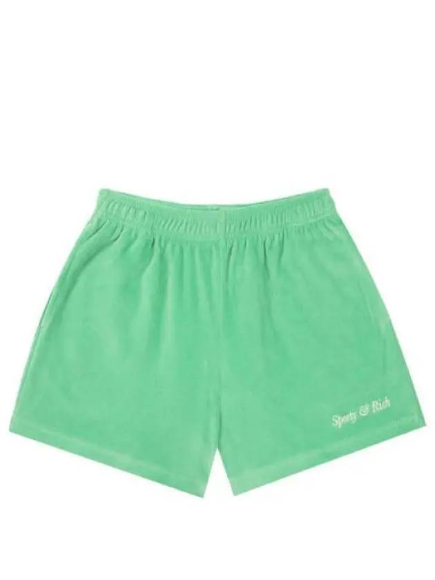 Embroidered Logo Shorts Green - SPORTY & RICH - BALAAN 2