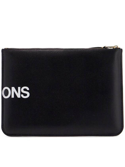 black calfskin wallet with large logo - COMME DES GARCONS WALLET - BALAAN 2