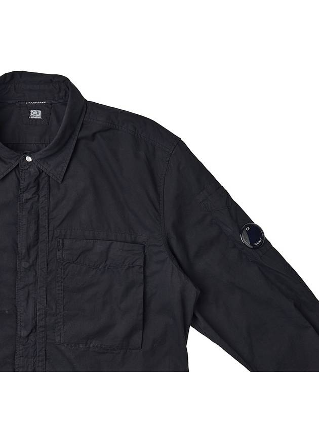 Gabardine Utility Long Sleeve Shirt Black - CP COMPANY - BALAAN 5