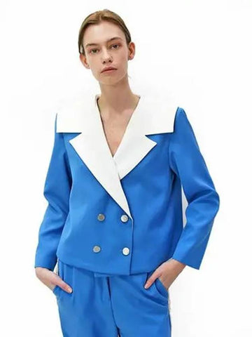 Sailor Crop Jacket Blue - DAMAGE MNEMONIC - BALAAN 1