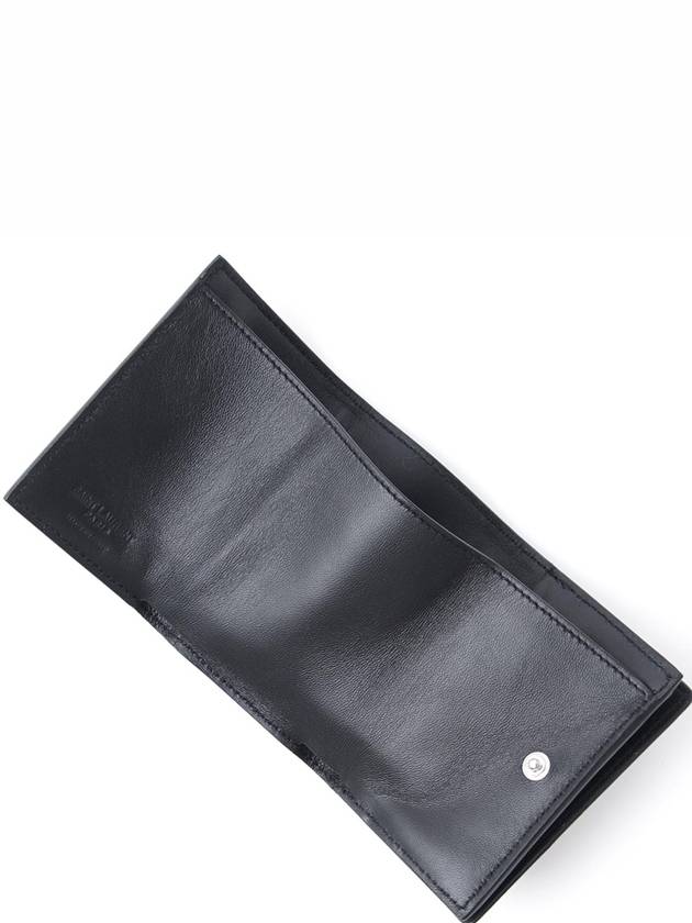 Tiny Peblogo Trifold Half Wallet Black - SAINT LAURENT - BALAAN 4