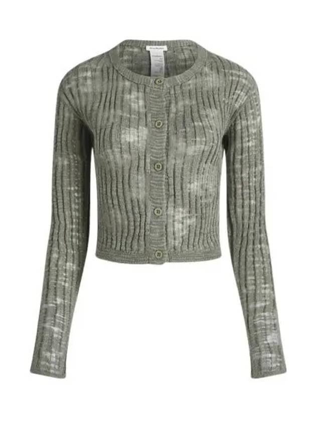 Wide Rib  Semi-Sheer Cardigan Seagrass Green - ACNE STUDIOS - BALAAN 2