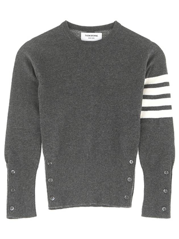 Women's 4 Bar Classic Cashmere Pullover Knit Top Grey - THOM BROWNE - BALAAN 2