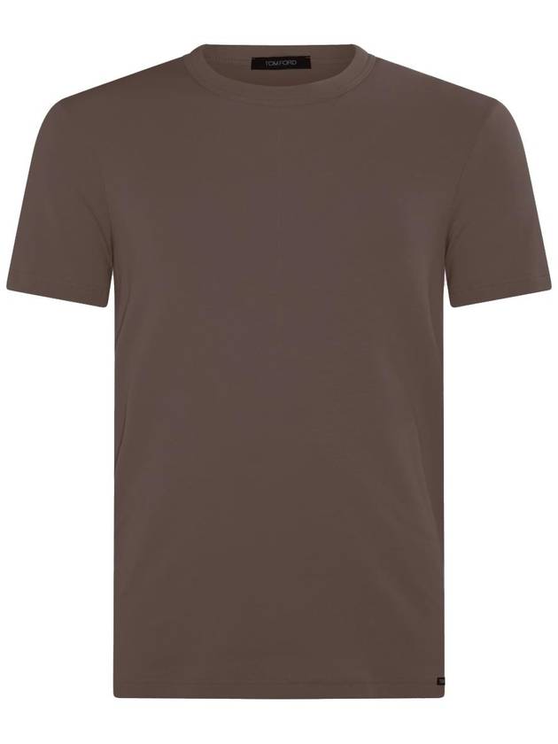 Cotton Crew Neck Short Sleeve T-Shirt Nude - TOM FORD - BALAAN 1