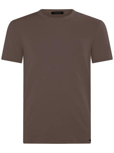 Cotton Crew Neck Short Sleeve T-Shirt Nude - TOM FORD - BALAAN 1