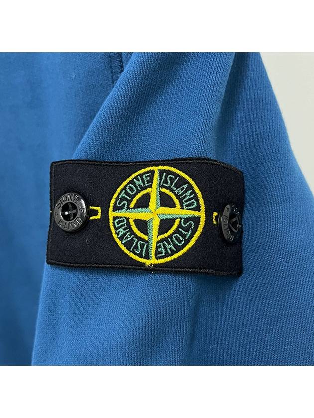 Kids Organic Cotton Fleece Sweatshirt Blue - STONE ISLAND - BALAAN 6