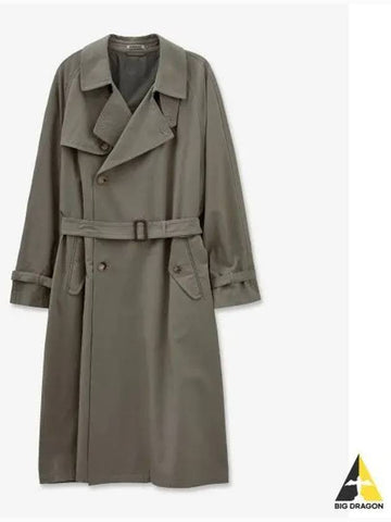 Washed Chambray Trench Coat Gray A23SC01SBGRCM - AURALEE - BALAAN 1