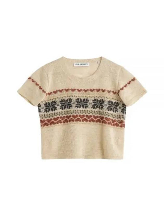 fairisle knitted cropped T shirt W2243KSF - OUR LEGACY - BALAAN 2