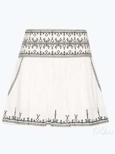 Picadilia Pattern Midi A-Line Skirt White - ISABEL MARANT ETOILE - BALAAN 2