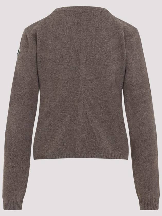 Rick Owens Wool Cashmere Knit Top Taupe - MONCLER - BALAAN 3