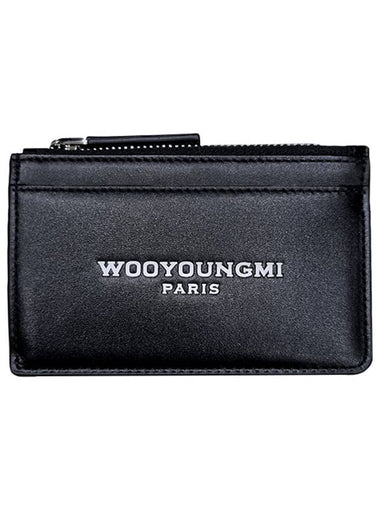 W231SL02611B Square Logo Card Holder Black Wallet TJ - WOOYOUNGMI - BALAAN 1