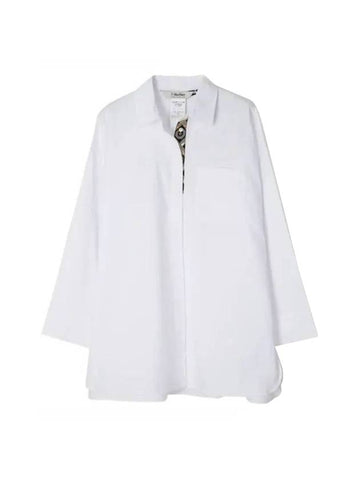 Sylvie Cotton Shirt Long Sleeve White - MAX MARA - BALAAN 1