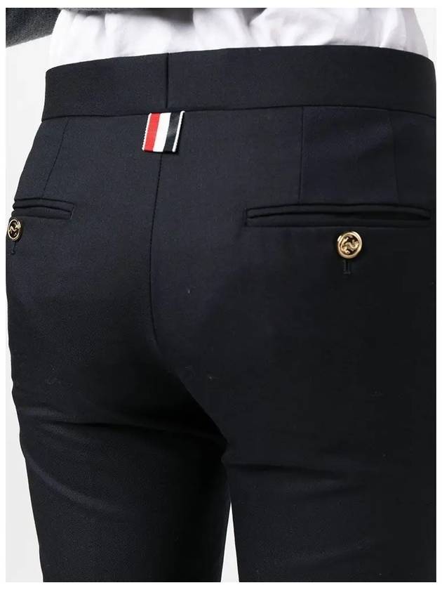 Cropped Tailored Twill Wool Skinny Straight Pants Navy - THOM BROWNE - BALAAN 6