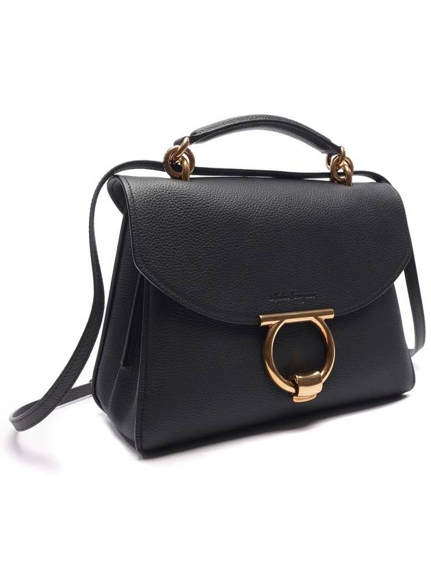 Gancini Small Tote Bag Black - SALVATORE FERRAGAMO - BALAAN 4