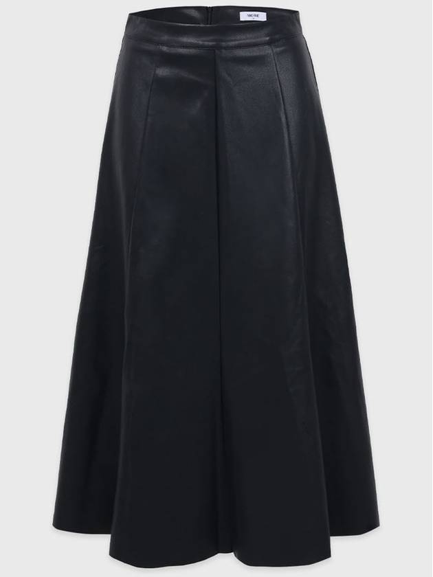 Dignity Leather Long A Line Skirt Black - MICANE - BALAAN 5