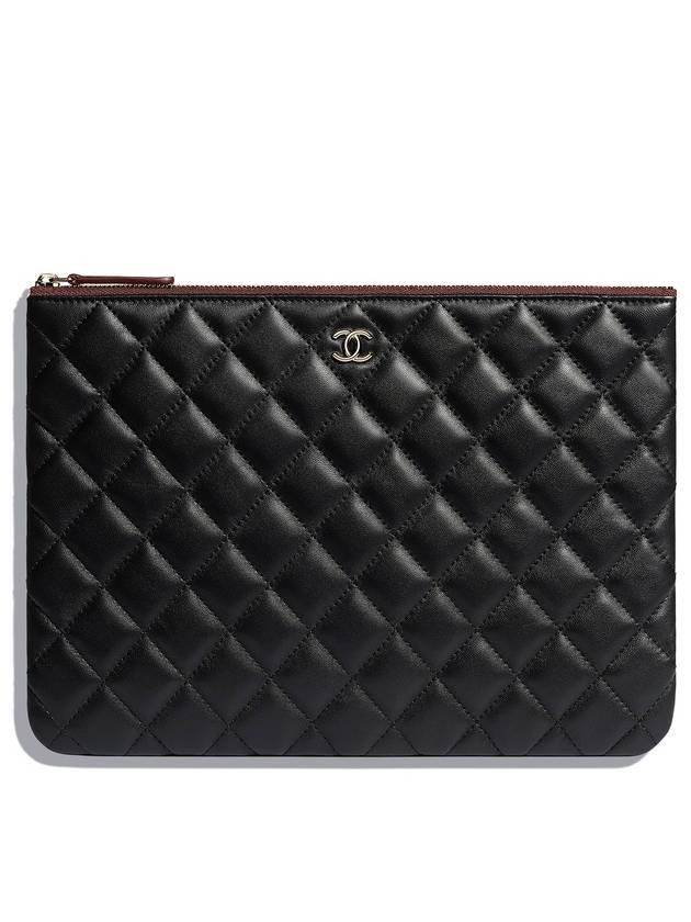 Medium Classic Clutch Bag Caviar Leather & Silver Black - CHANEL - BALAAN 2