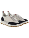 Fine Kid Suede Tech Runner Sneaker Navy - THOM BROWNE - BALAAN 4